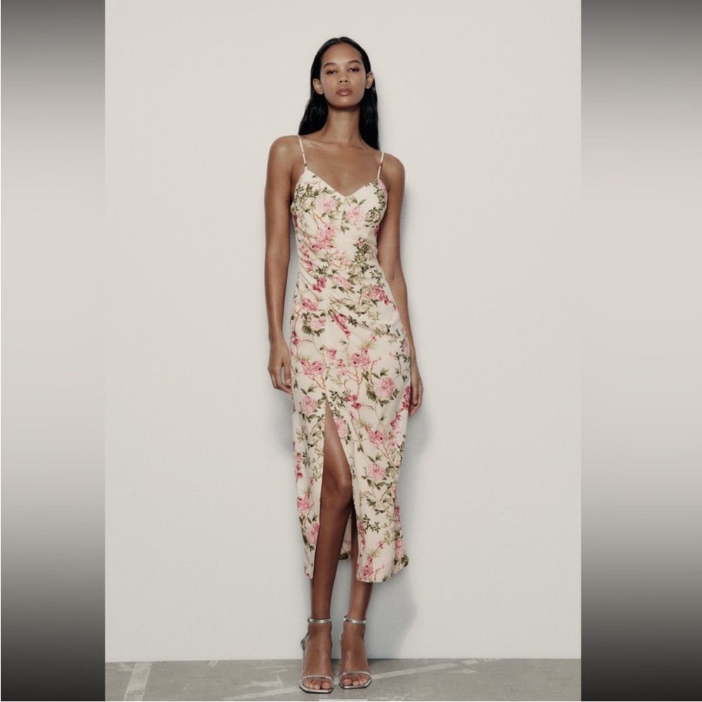 Zara Midi Floral Print Dress